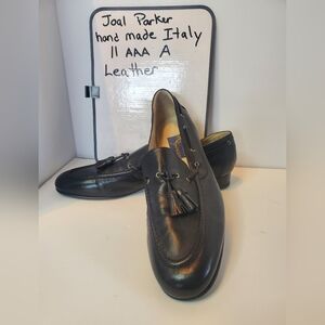 Joel Parker Tassel Womens Black Leather Loafers Made in Italy Size 11 AAA NARROW